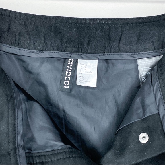 Divided F21 faux suede black button up mini skirt - Picture 6 of 10